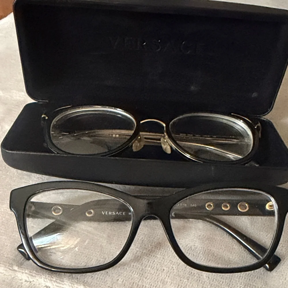 Versace Black and Gold Cat-Eye Optical Glasses